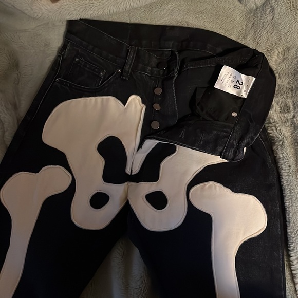 MNML Skelton Black Denim Jeans - Picture 2 of 5